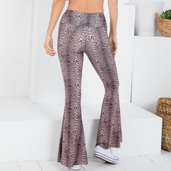 Animal Print Flare Legging Pants - Picture 2 of 6